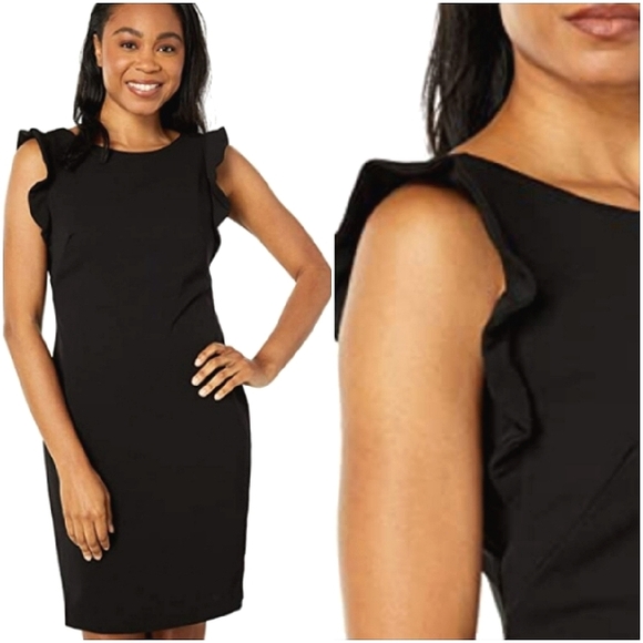 Calvin Klein Dresses & Skirts - Calvin Klein Ruffle Sleeve sheath dress size 4 new with tags